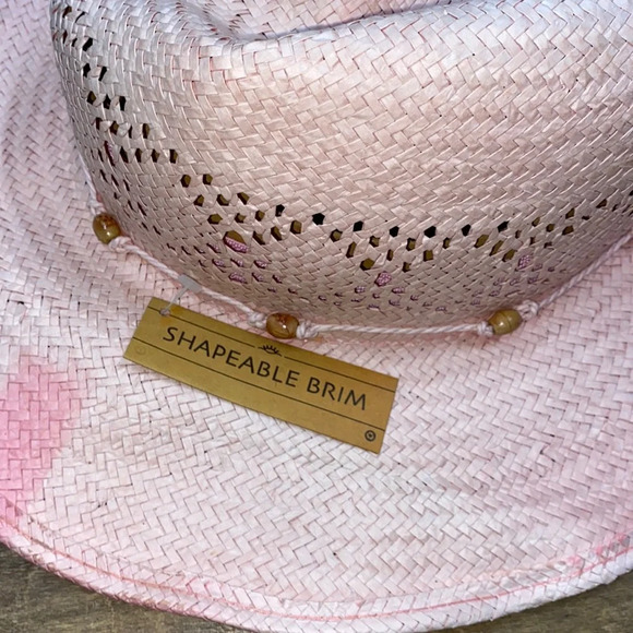 Co over pink straw cowboy hat new with tags - Picture 7 of 7